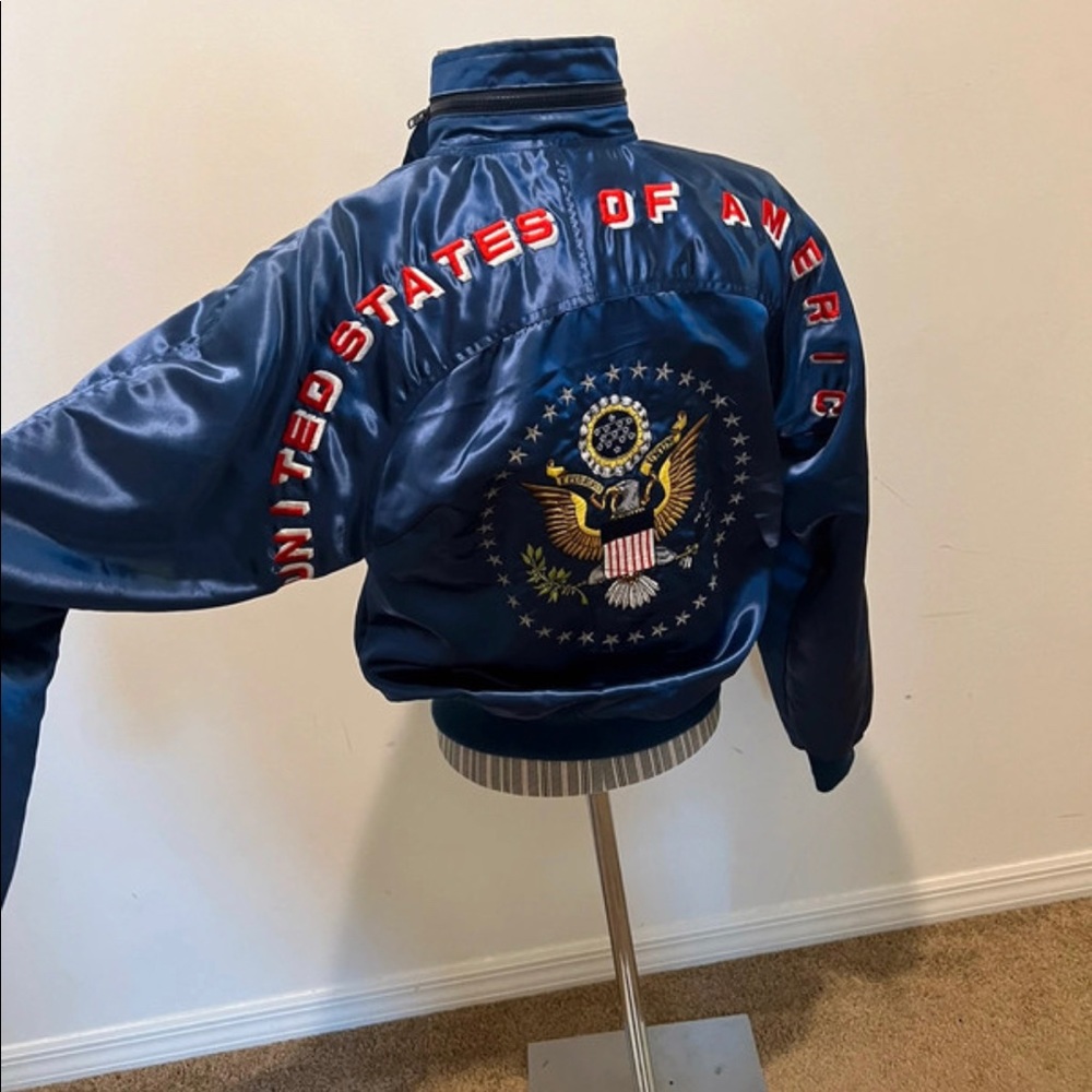 COOL Rare vintage satin USA bomber jacket